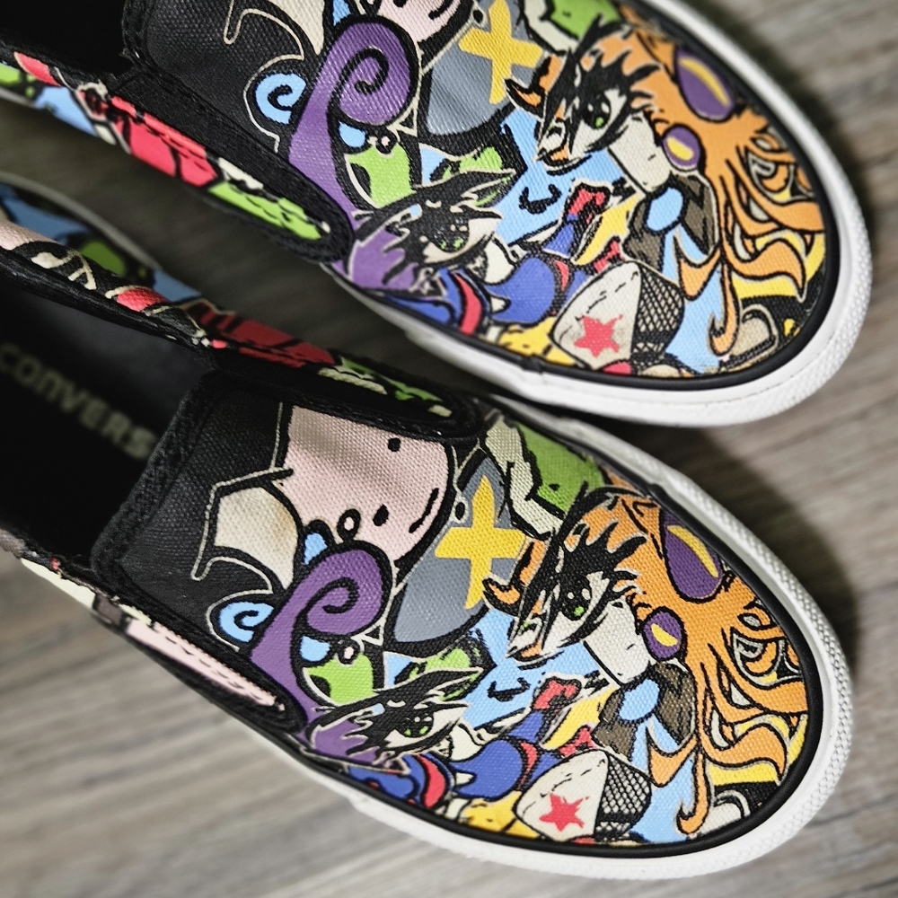 Converse All Star Comic Graffiti Slip-On Sneakers
